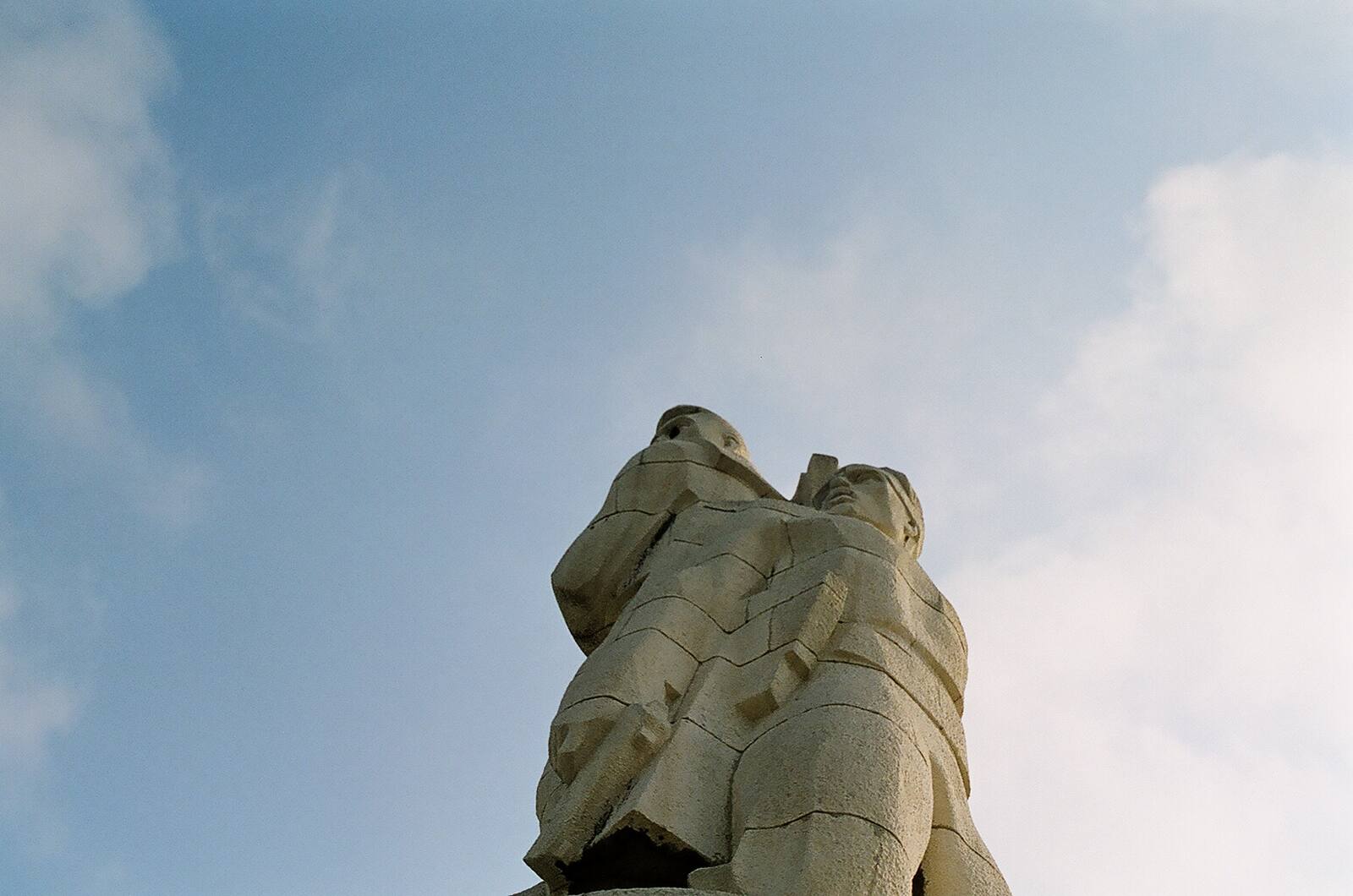 The Pantheon monument looming from below