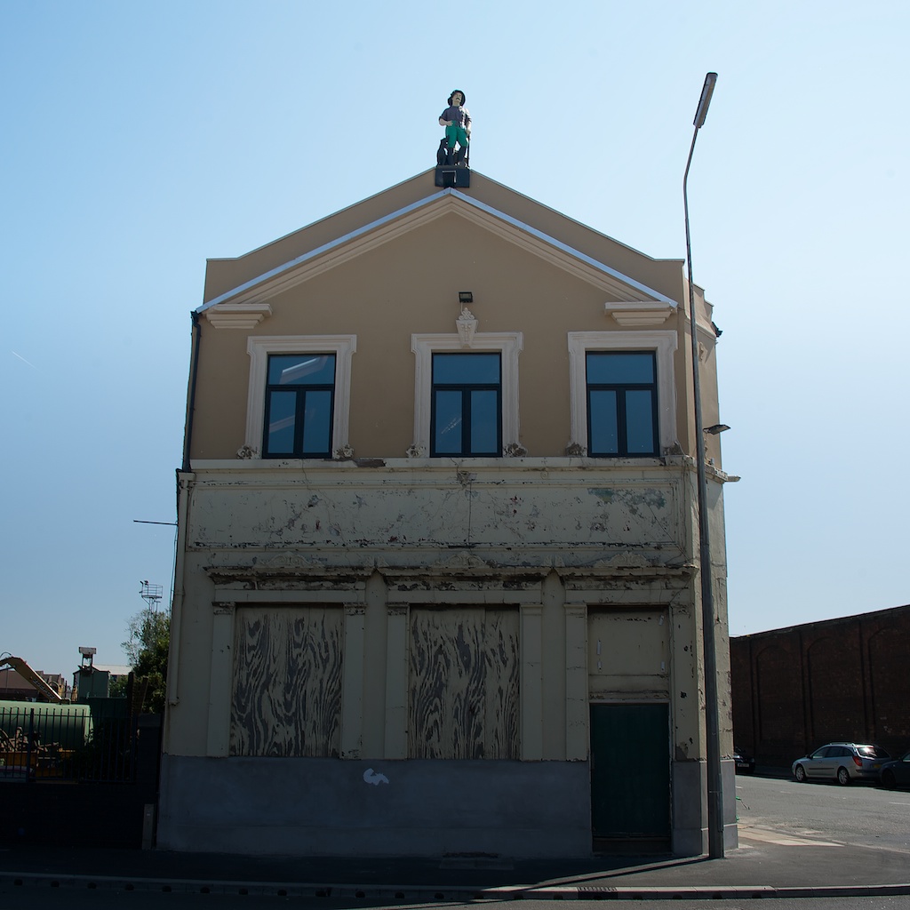 the figure on the roof